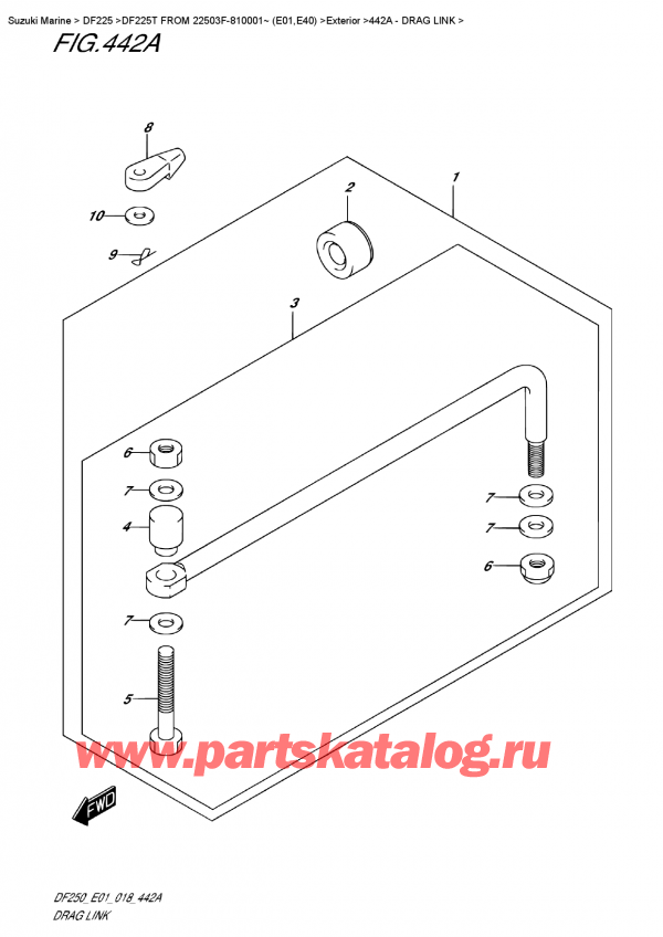 ,   , Suzuki DF225T X/XX FROM 22503F-810001~ (E01),   / Drag Link