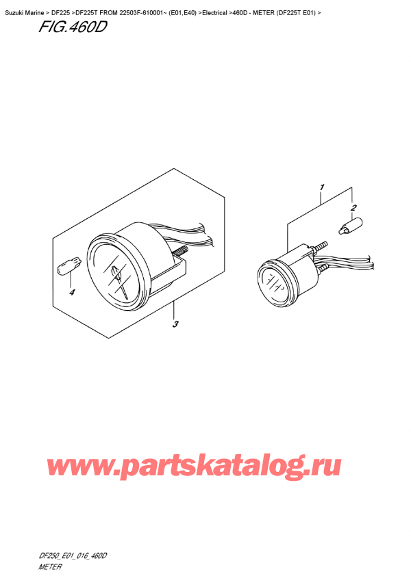  ,   , SUZUKI DF225T X/XX FROM 22503F-610001~ (E01)   2016 ,  (Df225T E01)