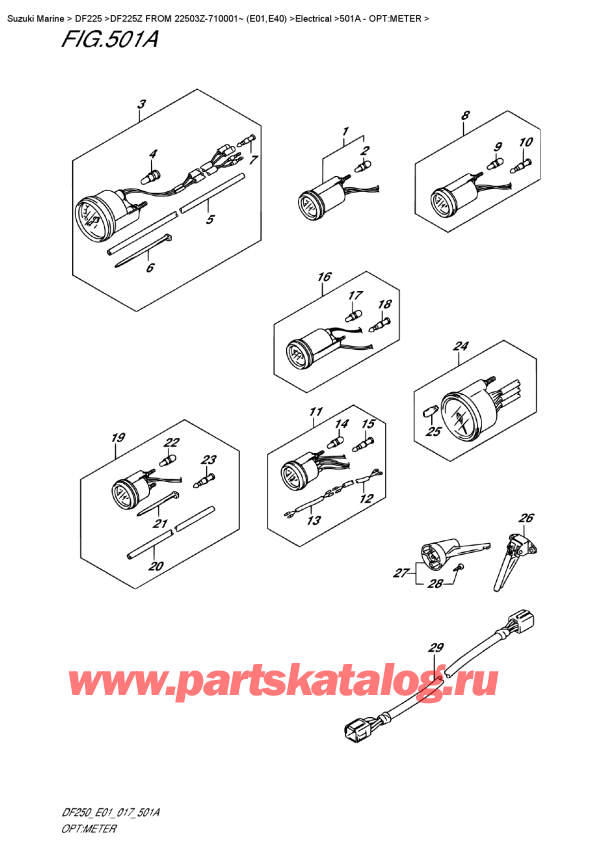  ,  , Suzuki DF225Z X/XX FROM 22503Z-710001~ (E01), Opt:meter