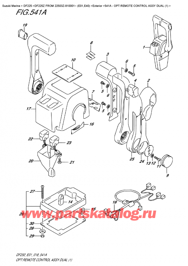 ,   , Suzuki DF225Z X/XX FROM 22503Z-810001~ (E01)  2018 , :     Dual (1)