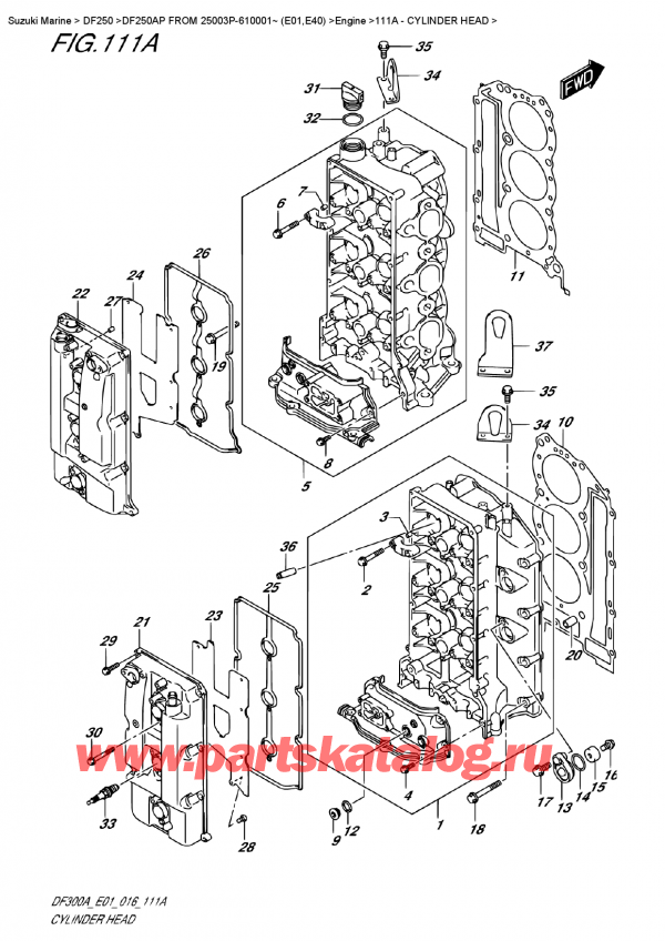 ������������ ��������, �� �����, SUZUKI DF250AP L/X FROM 25003P-610001~ (E01)   ������ 2016 ����, ������� ����� ��������