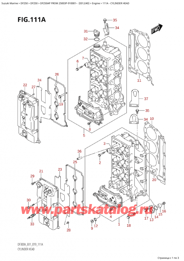  ,   ,   DF250AP X/XX FROM 25003P-910001~ (E01), Cylinder Head