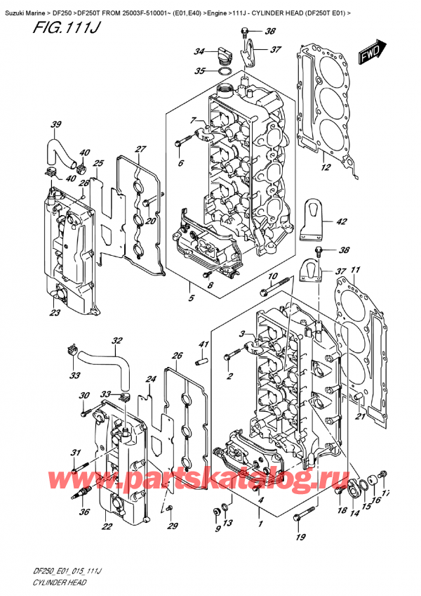  ,  , Suzuki DF250T X/XX FROM 25003F-510001~ (E01), Cylinder Head  (Df250T  E01)