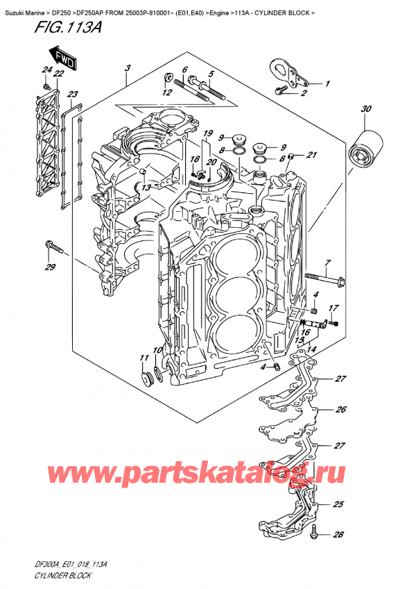  ,   , Suzuki DF250AP X / XX FROM 25003P-810001~ (E01),   / Cylinder Block