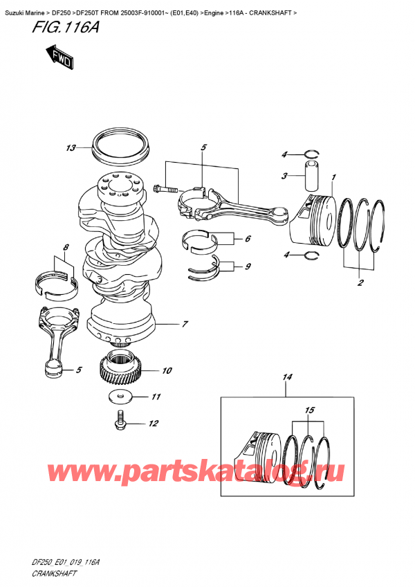 ,   , Suzuki DF250T X / XX FROM 25003F-910001~ (E01)  2019 , 