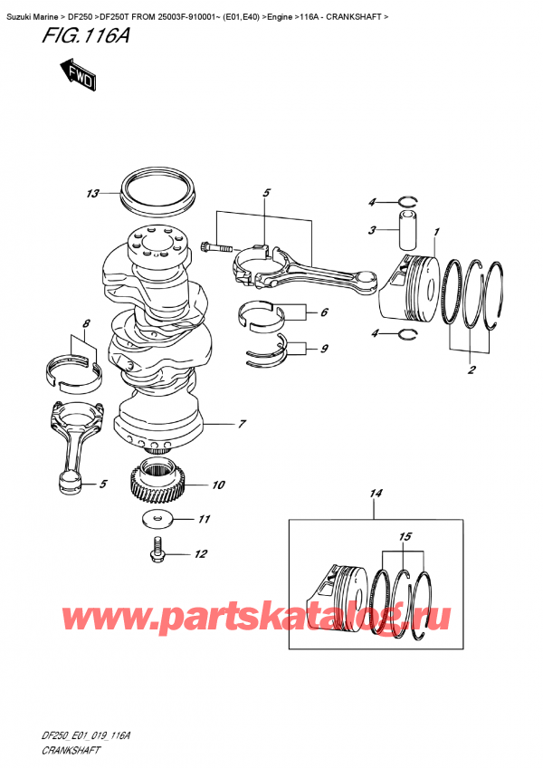 , , Suzuki DF250T X / XX FROM 25003F-910001~ (E01), 