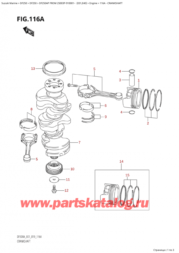  ,   , Suzuki  DF250AP X/XX FROM 25003P-910001~ (E01)  2019 , Crankshaft