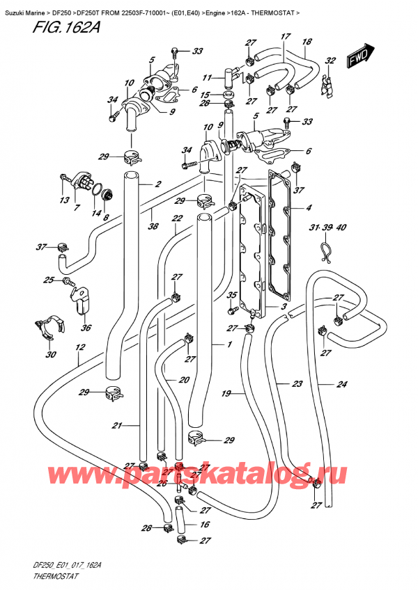 �������������, �� �����, SUZUKI DF250T X/XX FROM 25003F-710001~ (E01), Thermostat