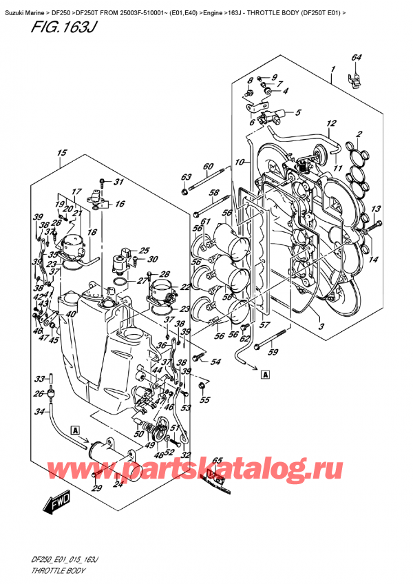   ,  , Suzuki DF250T X/XX FROM 25003F-510001~ (E01), Throttle Body  (Df250T  E01)