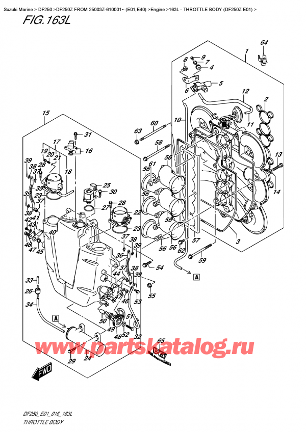 ,   , Suzuki DF250Z X/XX FROM 25003Z-610001~ (E01)  2016 , Throttle Body  (Df250Z  E01)