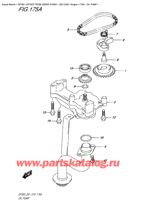  ,   , Suzuki DF250T X / XX FROM 25003F-910001~ (E01)  2019 , Oil  Pump /  
