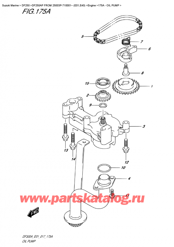 ������ ��������, �� �����, Suzuki DF20A TL / TS FROM 02002F-710001~ (P01 017) ������ 2017 ����, �������� ����� / Oil  Pump
