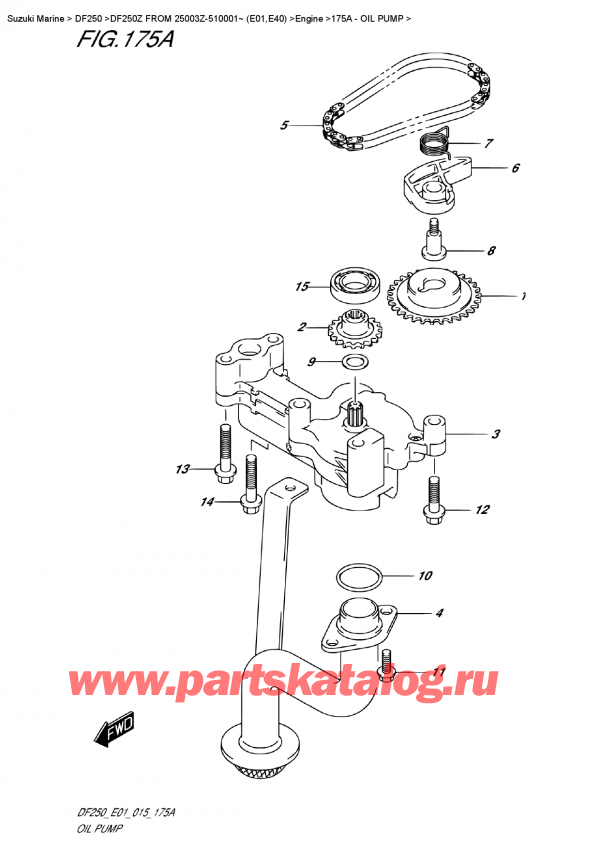  ,   , Suzuki DF250Z X/XX FROM 25003Z-510001~ (E01)  2015 ,   - Oil  Pump