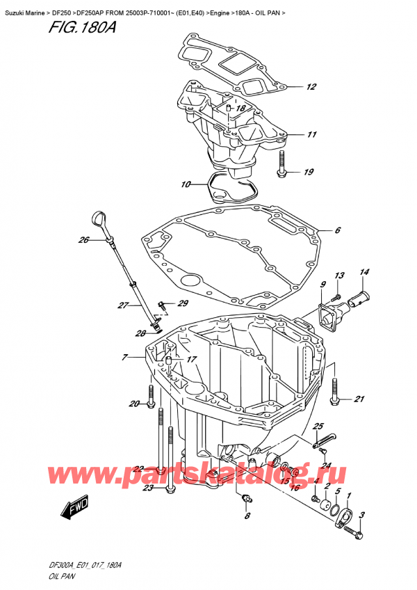  ,   , SUZUKI DF20A TL / TS FROM 02002F-710001~ (P01 017), Oil  Pan