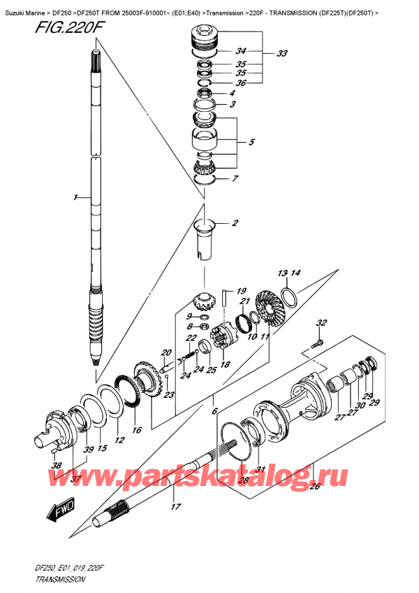   ,    , Suzuki DF250T X / XX FROM 25003F-910001~ (E01),  (Df225T) (Df250T)