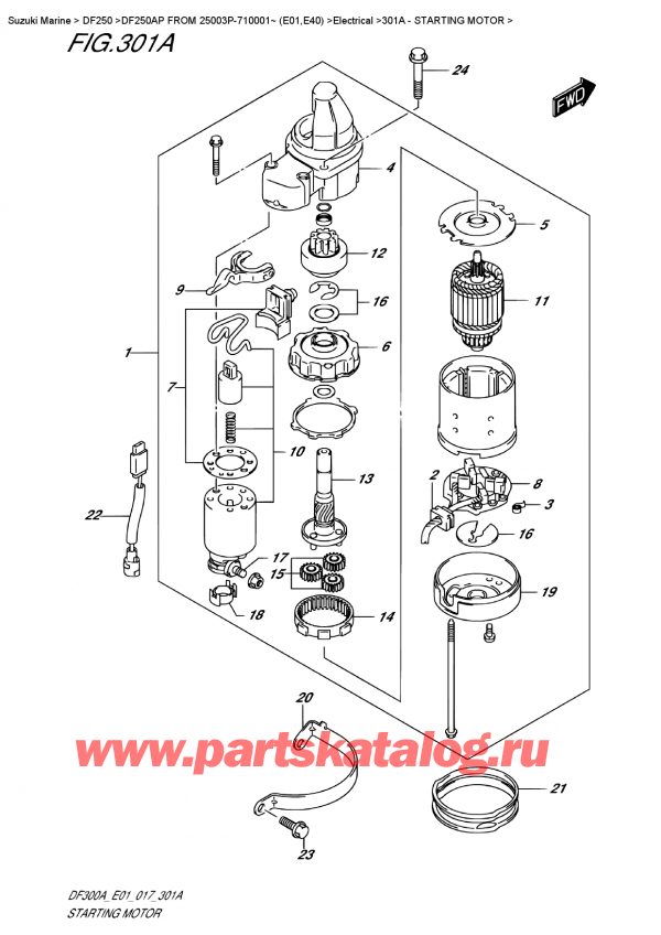  ,   , Suzuki DF20A TL / TS FROM 02002F-710001~ (P01 017)  2017 ,   - Starting  Motor