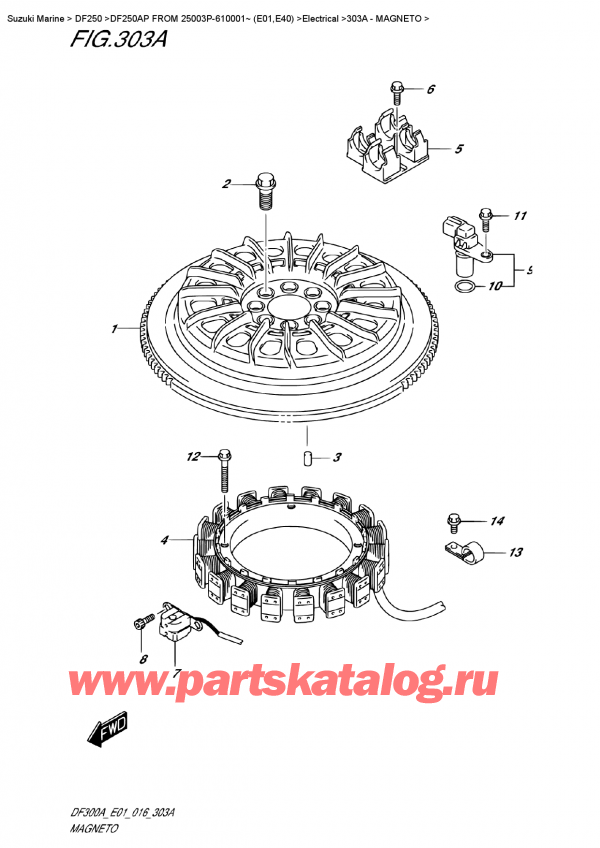 ,   , Suzuki DF250AP L/X FROM 25003P-610001~ (E01)    2016 , Magneto