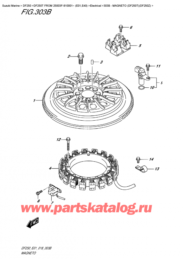  ,    , Suzuki DF250T X / XX FROM 25003F-810001~ (E01), Magneto (Df250T)(Df250Z)