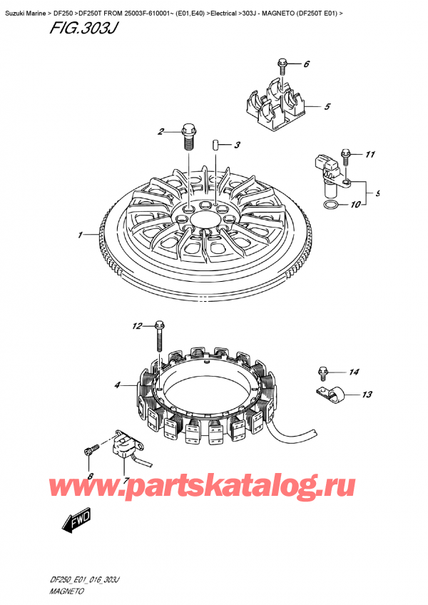 ,   , Suzuki DF250T X / XX FROM 25003F-610001~ (E01) ,  (Df250T E01) / Magneto (Df250T  E01)