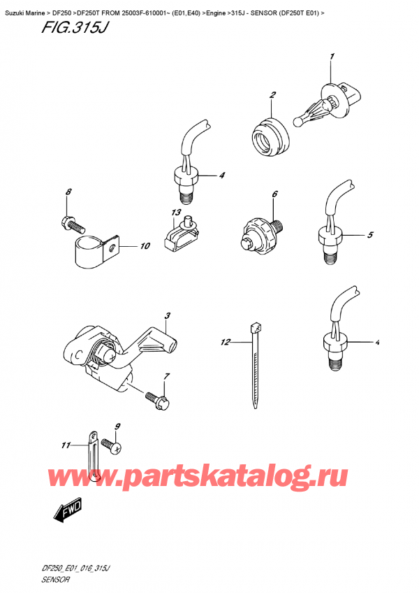 ,   , SUZUKI DF250T X / XX FROM 25003F-610001~ (E01) ,  (Df250T E01)
