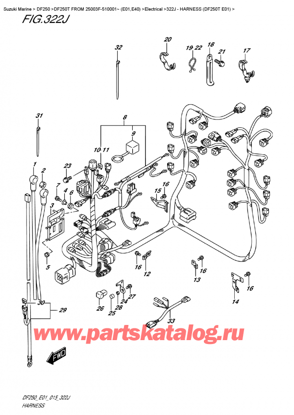  ,   , Suzuki DF250T X/XX FROM 25003F-510001~ (E01), Harness (Df250T  E01)