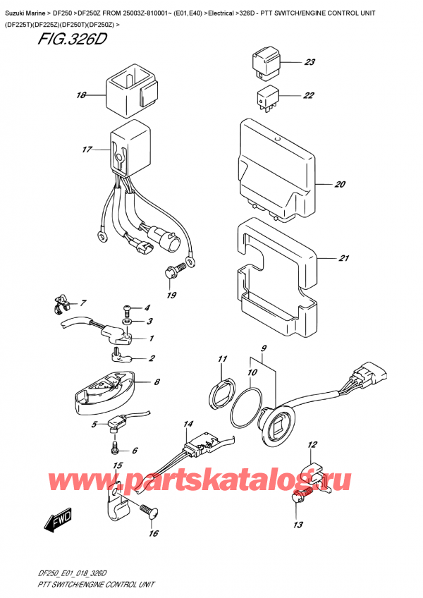  ,  , Suzuki DF250Z X / XX FROM 25003Z-810001~ (E01), Ptt  Switch/engine  Control  Unit  (Df225T)(Df225Z)(Df250T)(Df250Z)