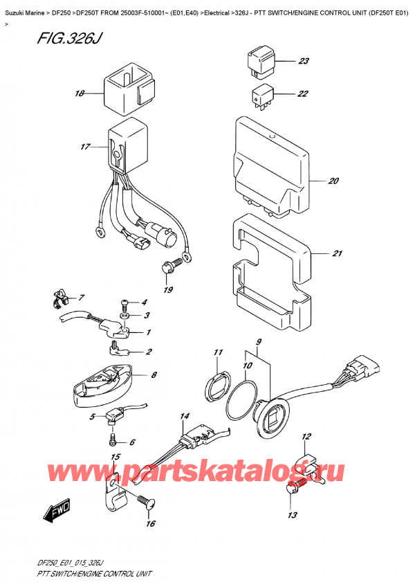   ,    , Suzuki DF250T X/XX FROM 25003F-510001~ (E01)  2015 , Ptt  Switch/engine  Control  Unit  (Df250T  E01)