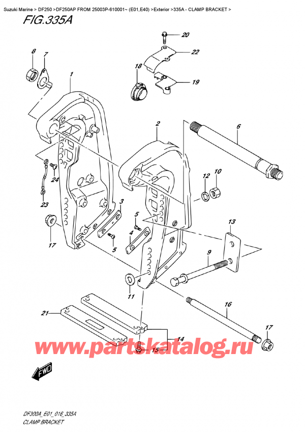 , , SUZUKI DF250AP L/X FROM 25003P-610001~ (E01)    2016 , Clamp Bracket