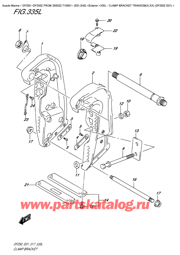   , , SUZUKI DF250Z X / XX FROM 25003Z-710001~ (E01,E40),   Transom (X, xx) (Df250Z E01)