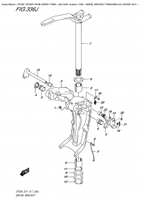 336J  -  Swivel Bracket  Transom(X,xx)  (Df250T  E01) (336J -   Transom (X, xx) (Df250T E01))