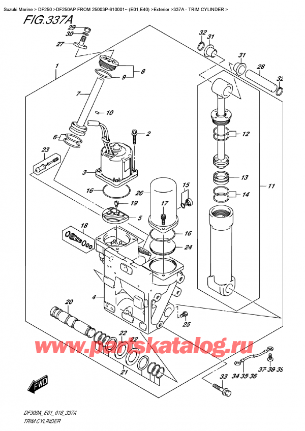 ,   , Suzuki DF250AP L/X FROM 25003P-610001~ (E01)    2016 ,   - Trim Cylinder