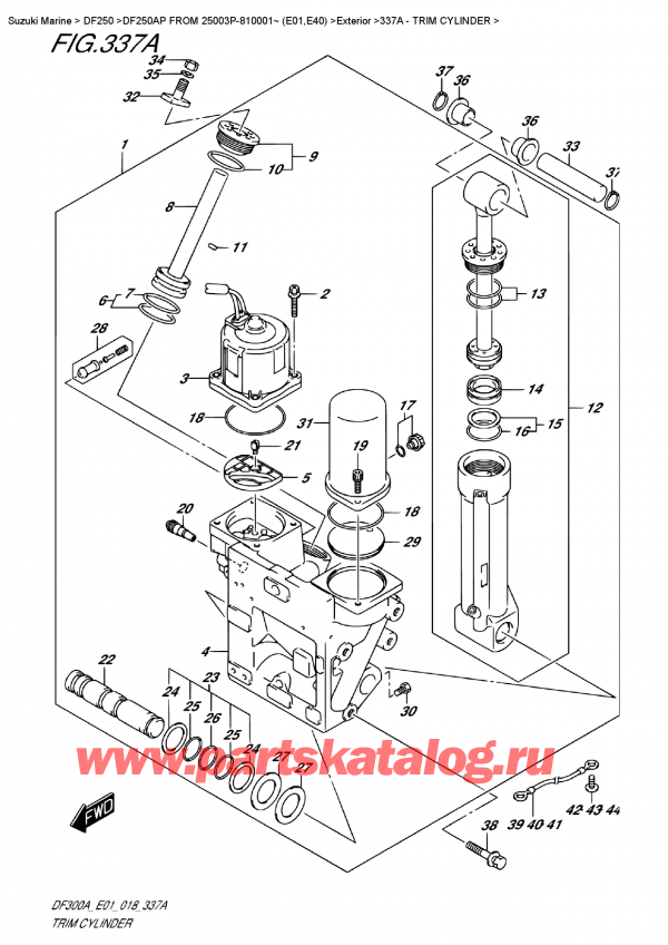  ,    , Suzuki DF250AP X / XX FROM 25003P-810001~ (E01)  2018 , Trim Cylinder