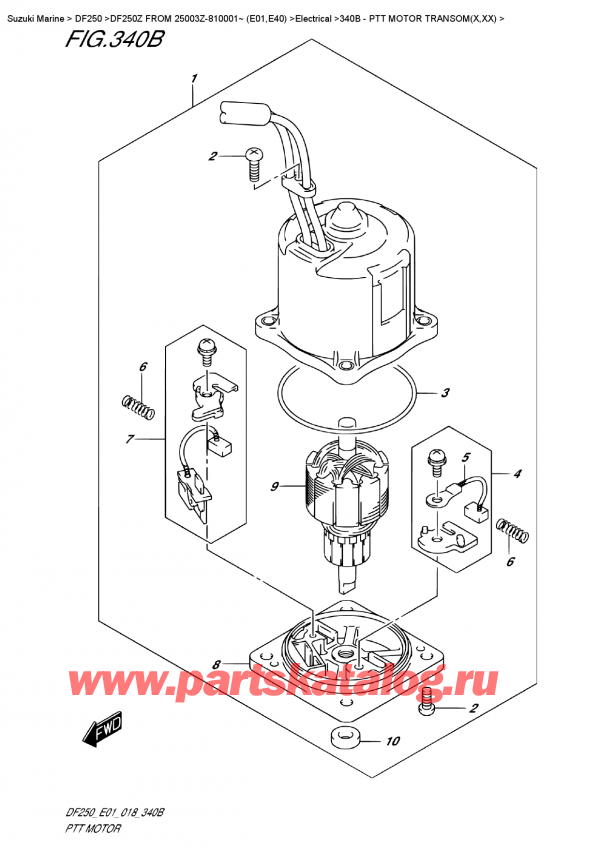   ,   , SUZUKI DF250Z X / XX FROM 25003Z-810001~ (E01), Ptt  Motor  Transom(X,xx)