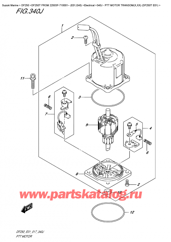  , , SUZUKI DF250T X/XX FROM 25003F-710001~ (E01), Ptt  Motor  Transom(X,xx)  (Df250T  E01)