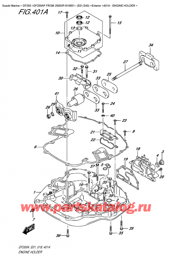  ,    , Suzuki DF250AP X / XX FROM 25003P-810001~ (E01), Engine Holder