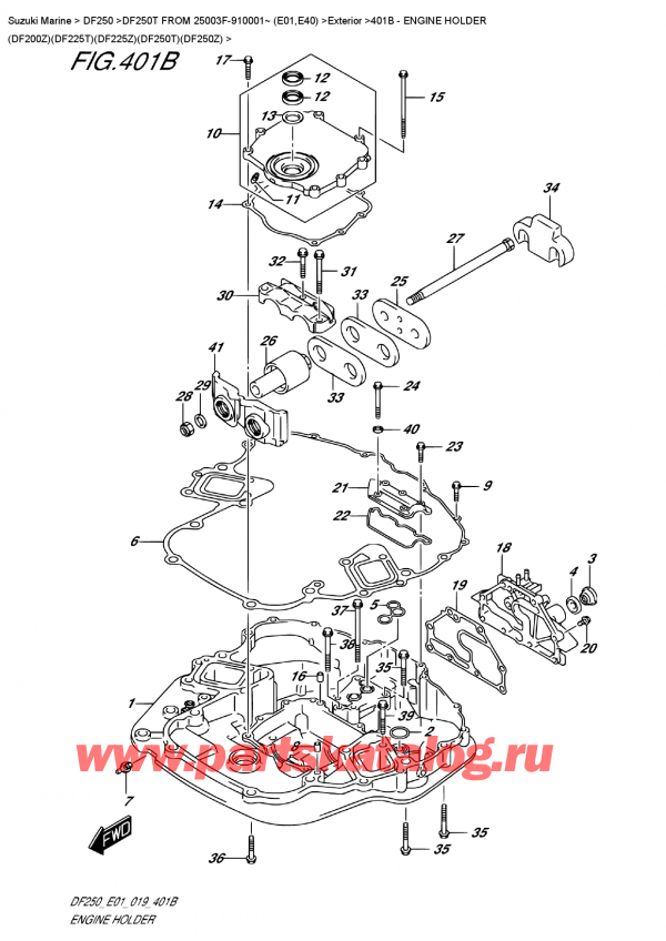 ,  , Suzuki DF250T X / XX FROM 25003F-910001~ (E01)  2019 , Engine Holder  (Df200Z)(Df225T)(Df225Z)(Df250T)(Df250Z) /   (Df200Z) (Df225T) (Df225Z) (Df250T) (Df250Z)