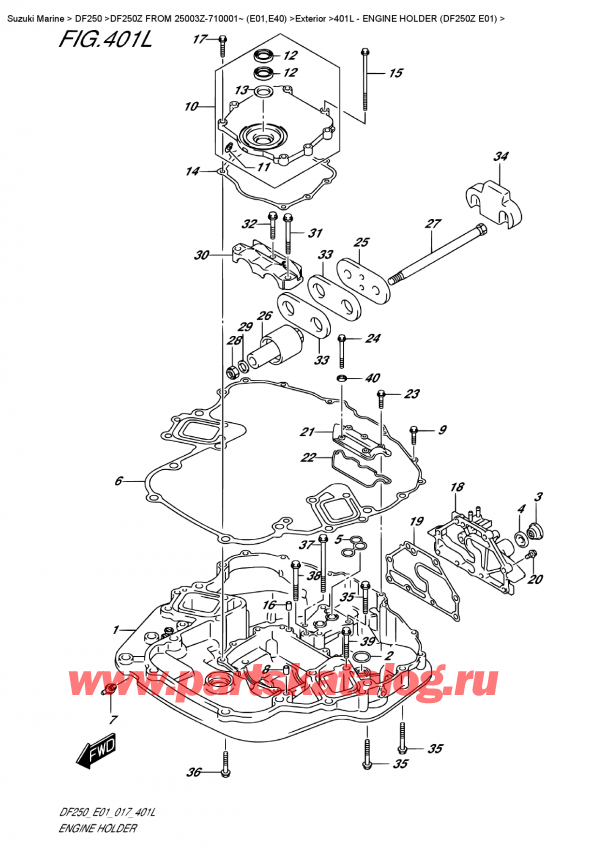  ,   , Suzuki DF250Z X / XX FROM 25003Z-710001~ (E01,E40), Engine Holder  (Df250Z  E01) /   (Df250Z E01)