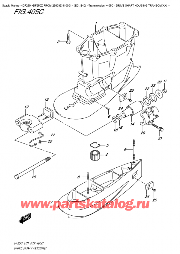 ,  , SUZUKI DF250Z X / XX FROM 25003Z-910001~ (E0)  2019 ,    Transom (Xx)