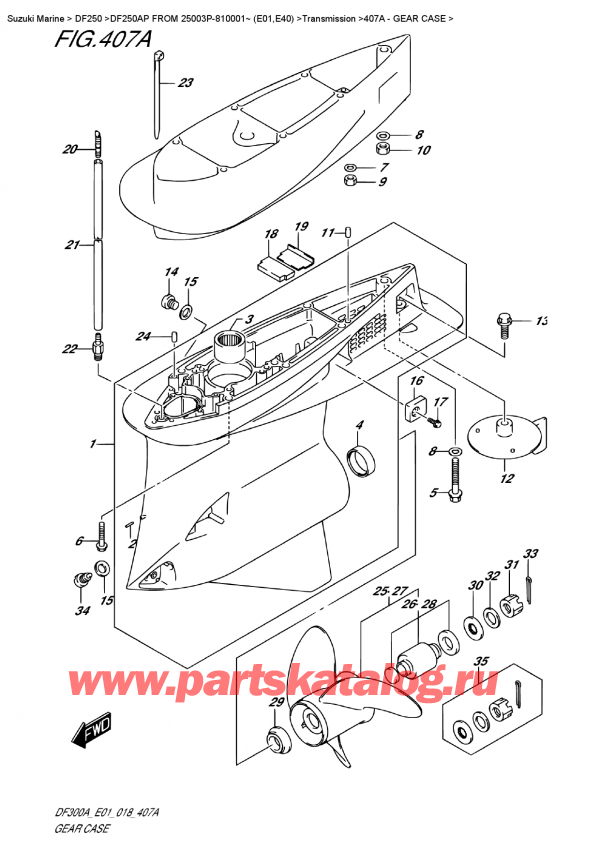 ,   , SUZUKI DF250AP X / XX FROM 25003P-810001~ (E01)  2018 ,    / Gear Case