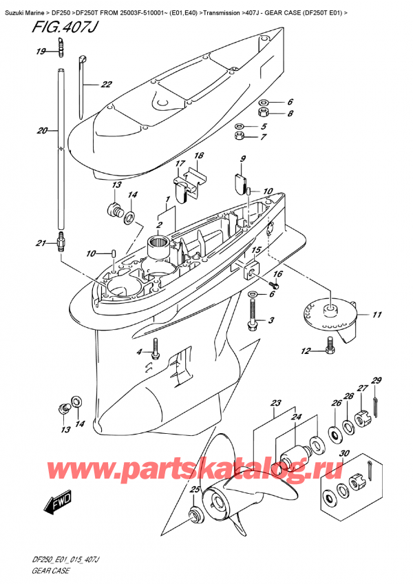 ,    , Suzuki DF250T X/XX FROM 25003F-510001~ (E01), Gear Case (Df250T  E01) -    (Df250T E01)