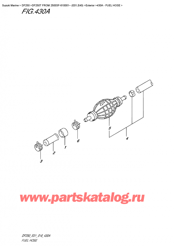 ,   , Suzuki DF250T X / XX FROM 25003F-610001~ (E01) ,   / Fuel  Hose