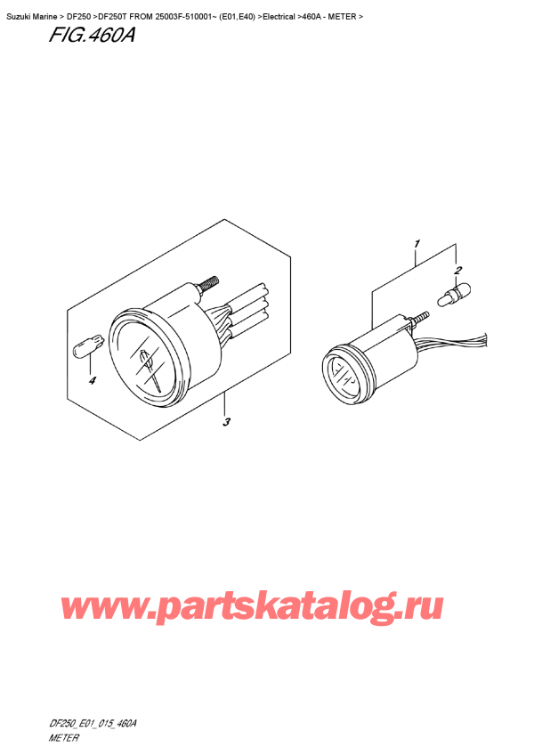 ������ ��������, �� �������� �����, Suzuki DF250T X/XX FROM 25003F-510001~ (E01), ������ / Meter