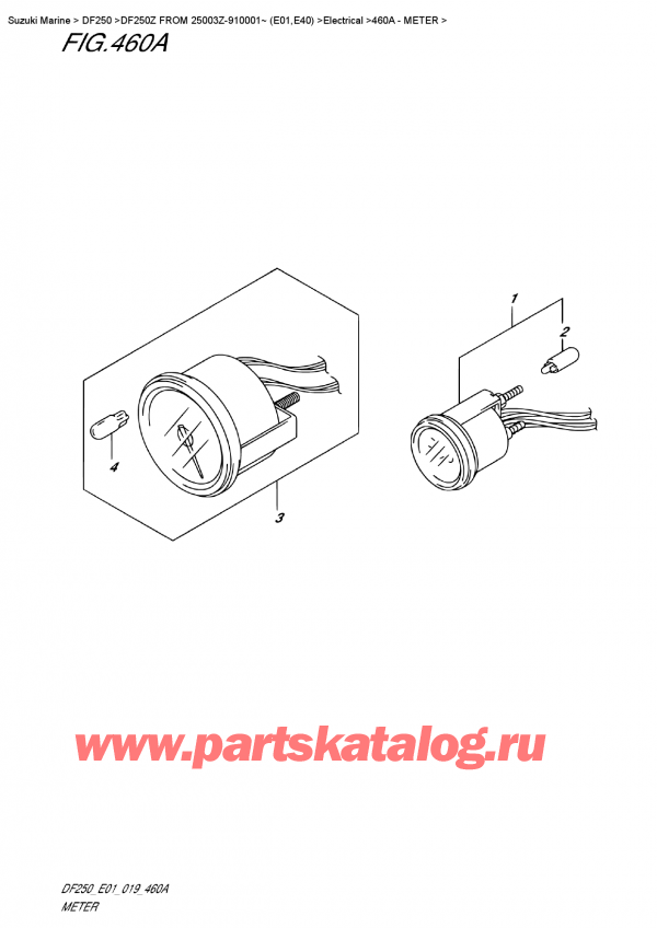 ������������ ��������, �� �������� �����, Suzuki DF250Z X / XX FROM 25003Z-910001~ (E0) ������ 2019 ����, Meter