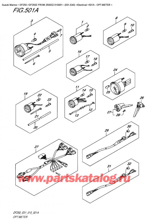  ,   , Suzuki DF250Z X/XX FROM 25003Z-510001~ (E01)  2015 , Opt:meter