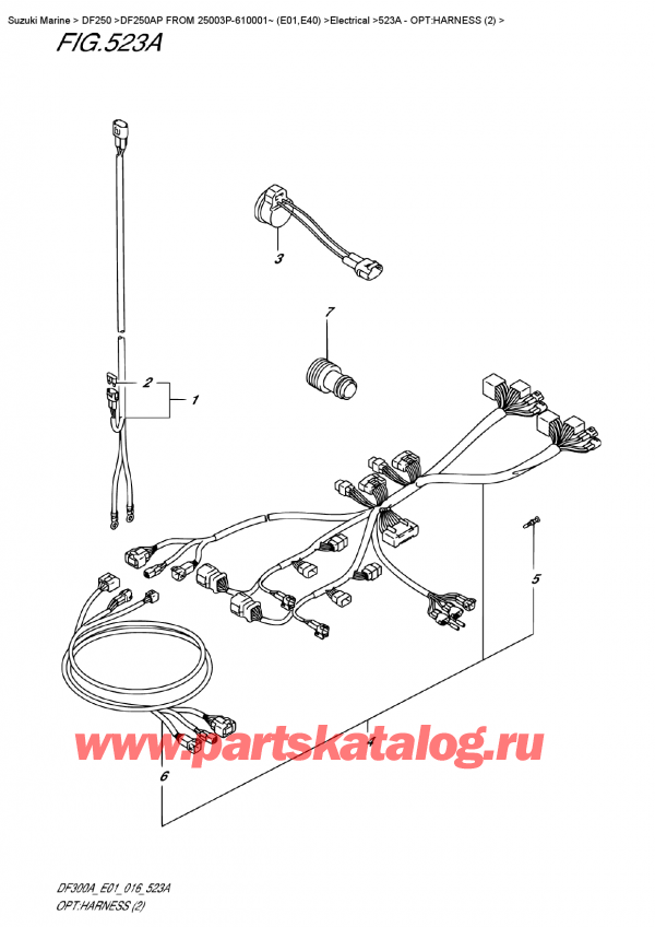   ,   , SUZUKI DF250AP L/X FROM 25003P-610001~ (E01)    2016 , Opt:harness (2) / :   (2)