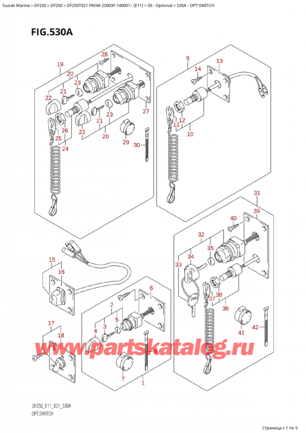  ,   , Suzuki Suzuki DF250T X / XX FROM 25003F-140001~  (E11 021)  2021 , Opt:switch