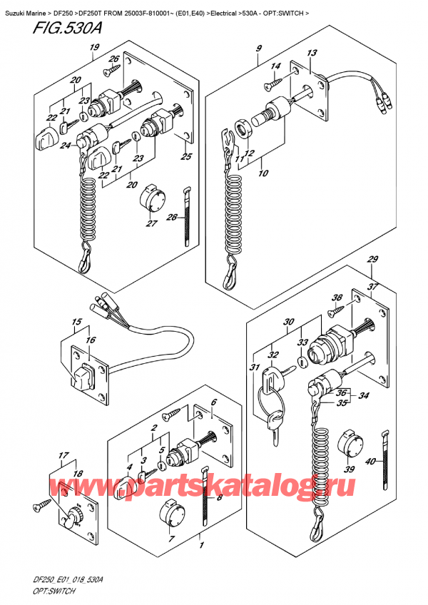  ,   , Suzuki DF250T X / XX FROM 25003F-810001~ (E01)  2018 , : 