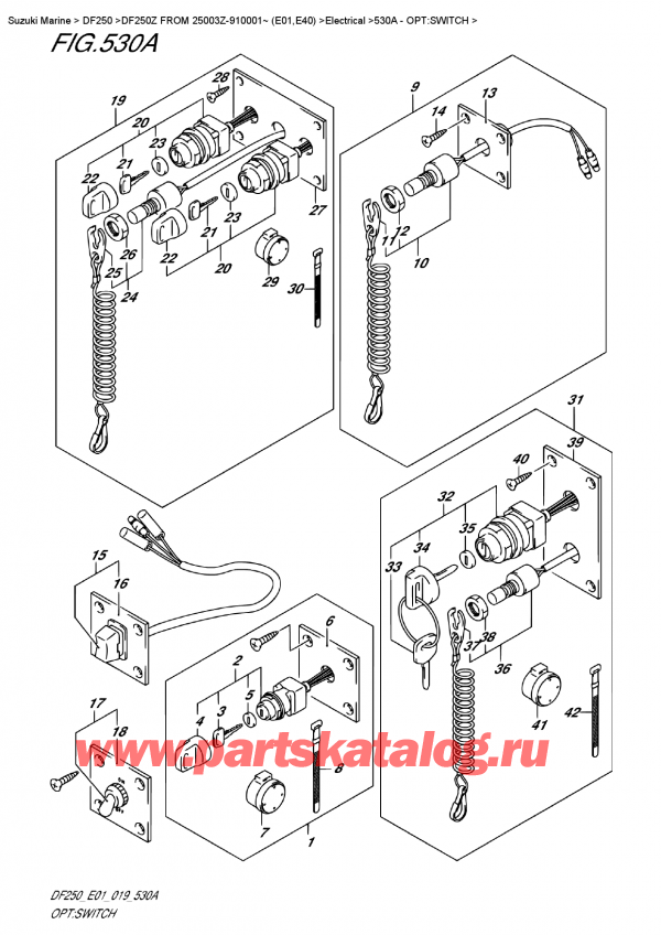  ,   ,  DF250Z X / XX FROM 25003Z-910001~ (E0)  2019 , Opt:switch