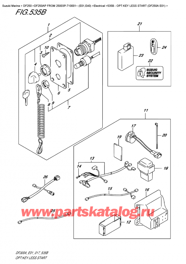  ,   , SUZUKI DF20A TL / TS FROM 02002F-710001~ (P01 017), Opt:key Less  Start  (Df250A  E01)
