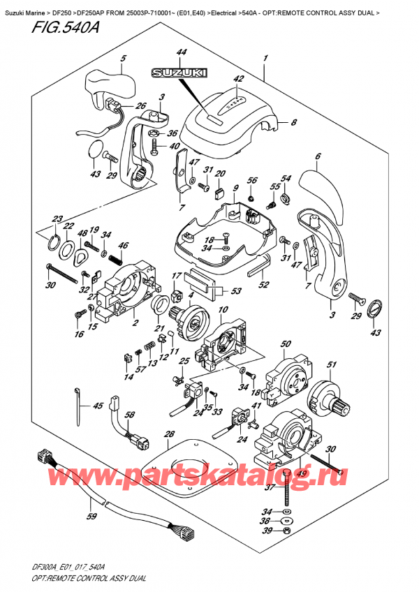  ,   , Suzuki DF20A TL / TS FROM 02002F-710001~ (P01 017), Opt:remote  Control  Assy  Dual